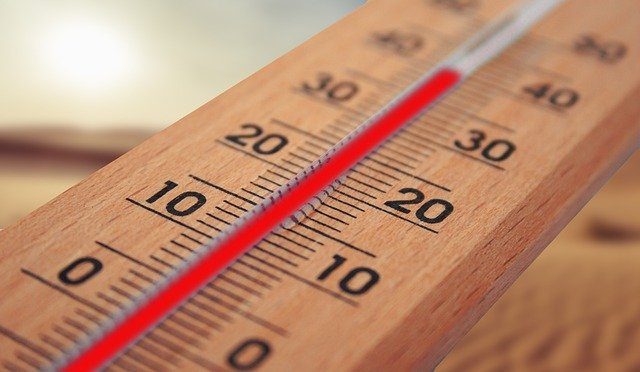 thermomètre, été, chaud
